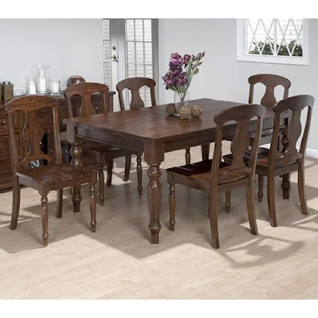 7 Piece Dining Set with Napoleon Chairs and Rectangular Table